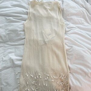Peppermayo - Miracle Beaded Crochet Mini Dress - Ivory